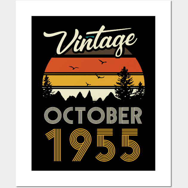 1955 - Vintage October Birthday Gift Shirt Wall Art by ReneeCummings